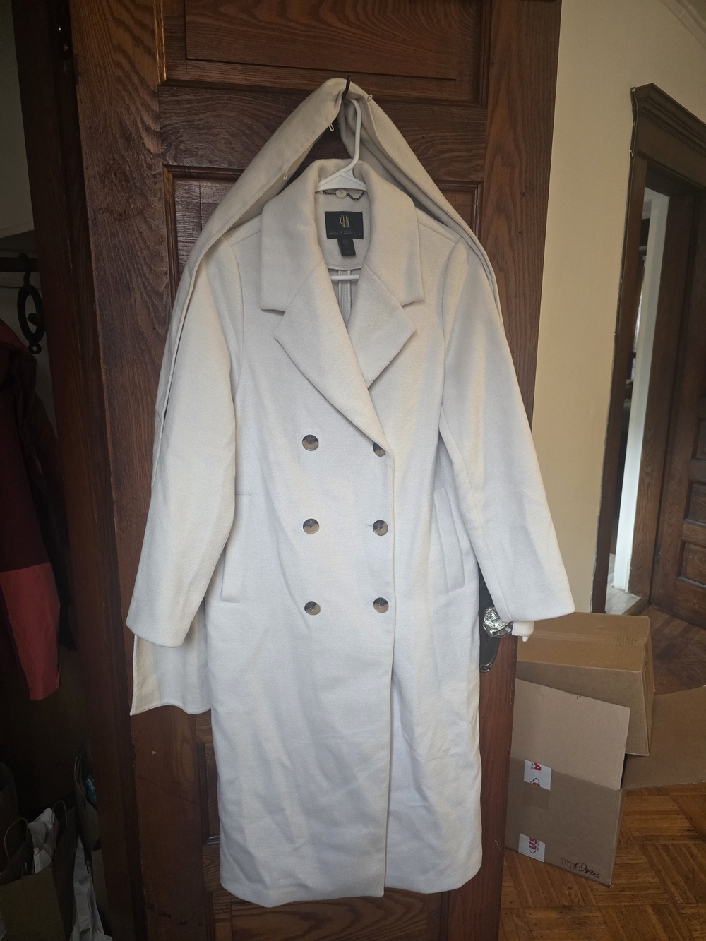 House of Harlow 1960 Cream Double-Breasted Pea Coat